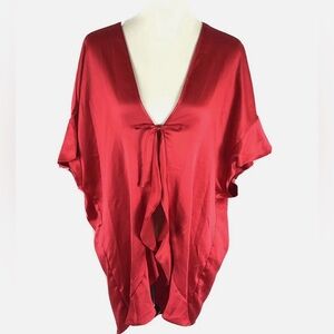 {BNWT} Victoria's Secret Satin Red Ruffled LOVE Robe. Very Beautiful.